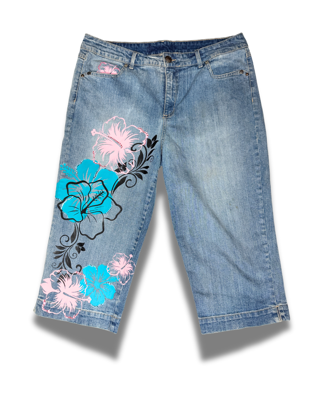 first day of spring denim capri