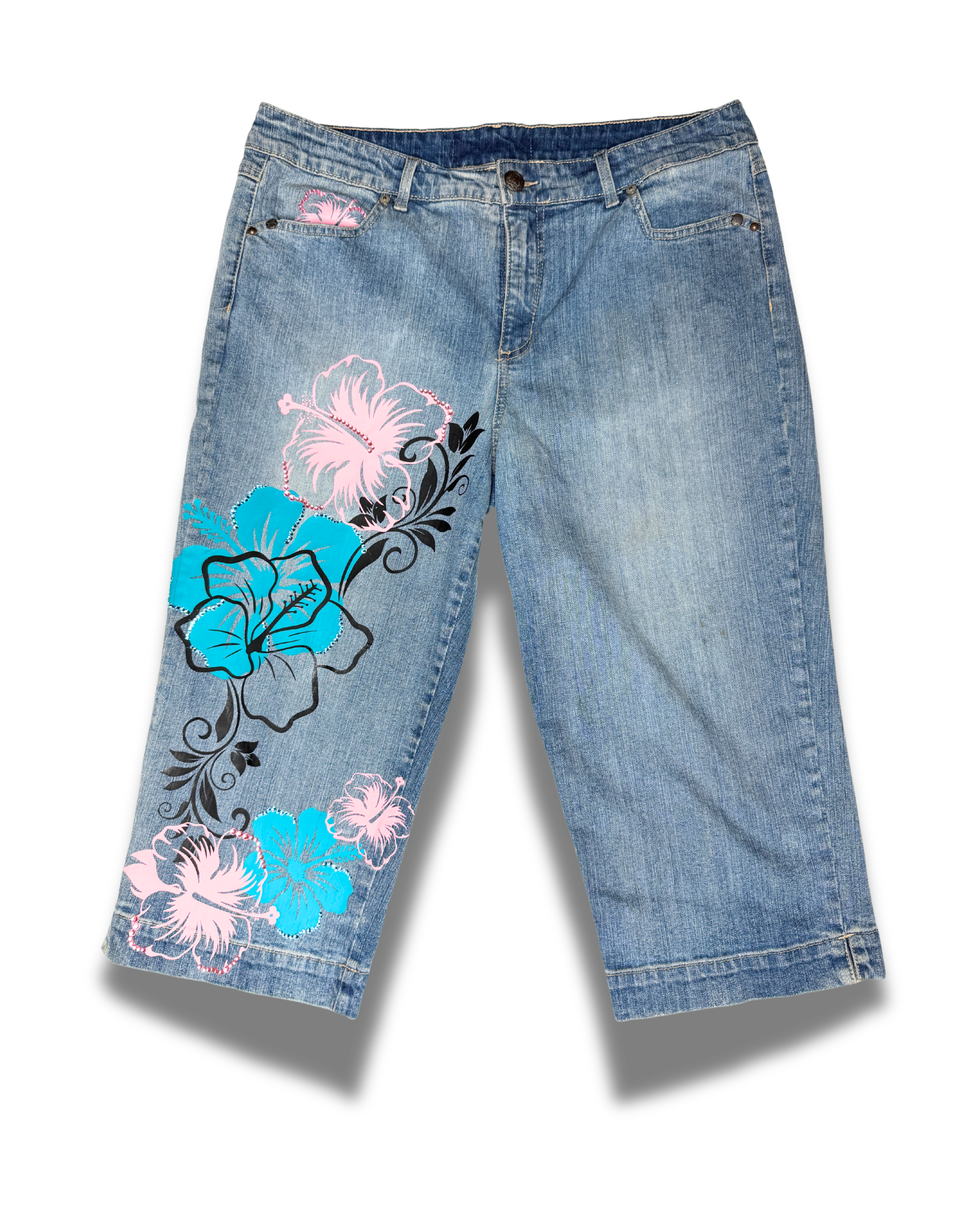 first day of spring denim capri