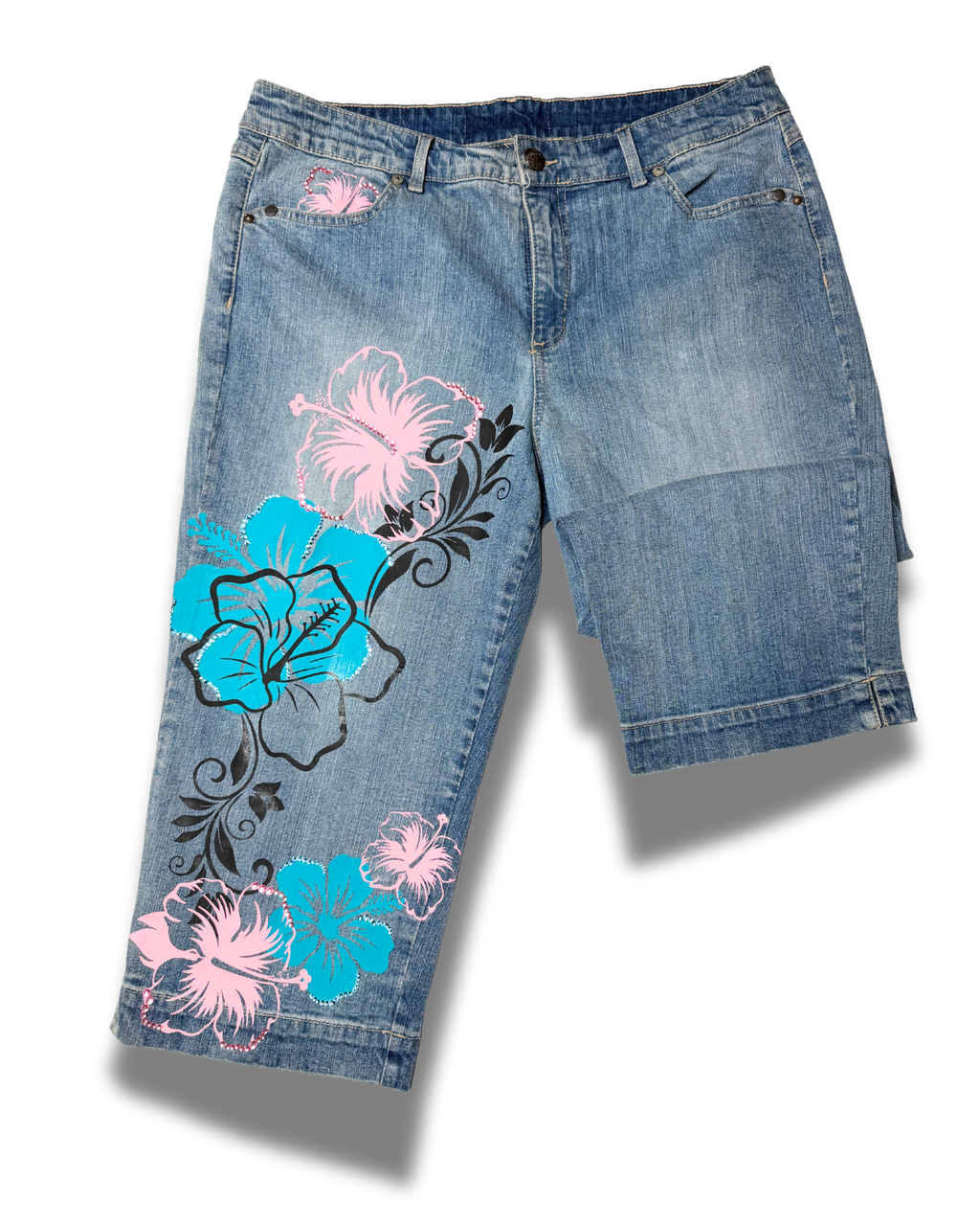 first day of spring denim capri