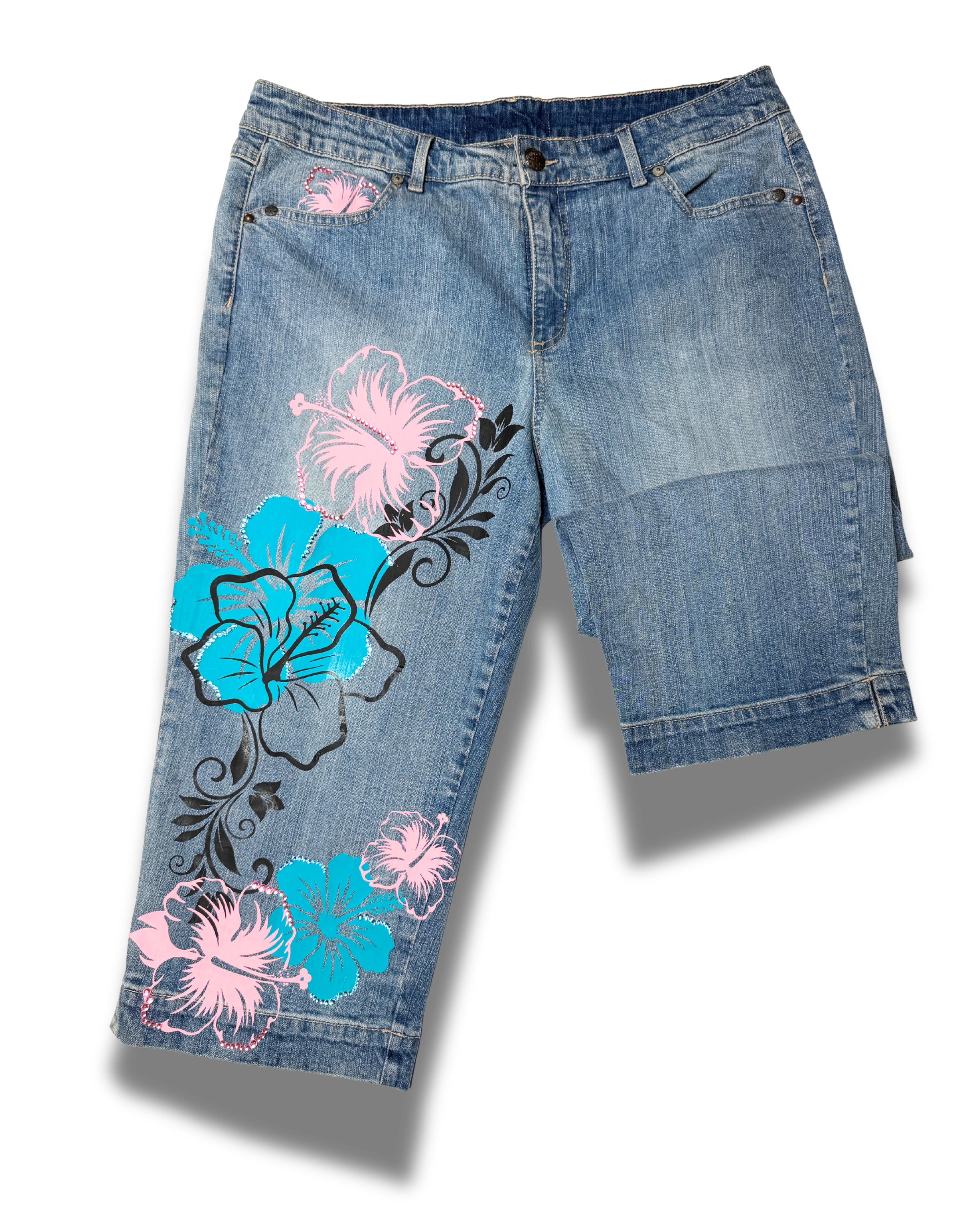 first day of spring denim capri